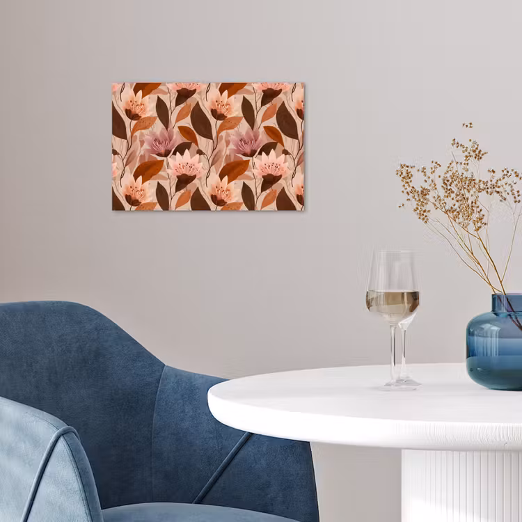 Bloemen - Bladeren - Bruin poster papier klein 62 -sfeer3