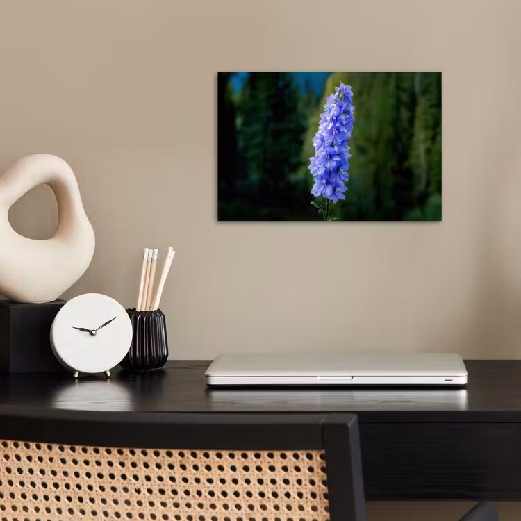 Bloemen - Blauw - Dennenboom poster papier klein -sfeer1