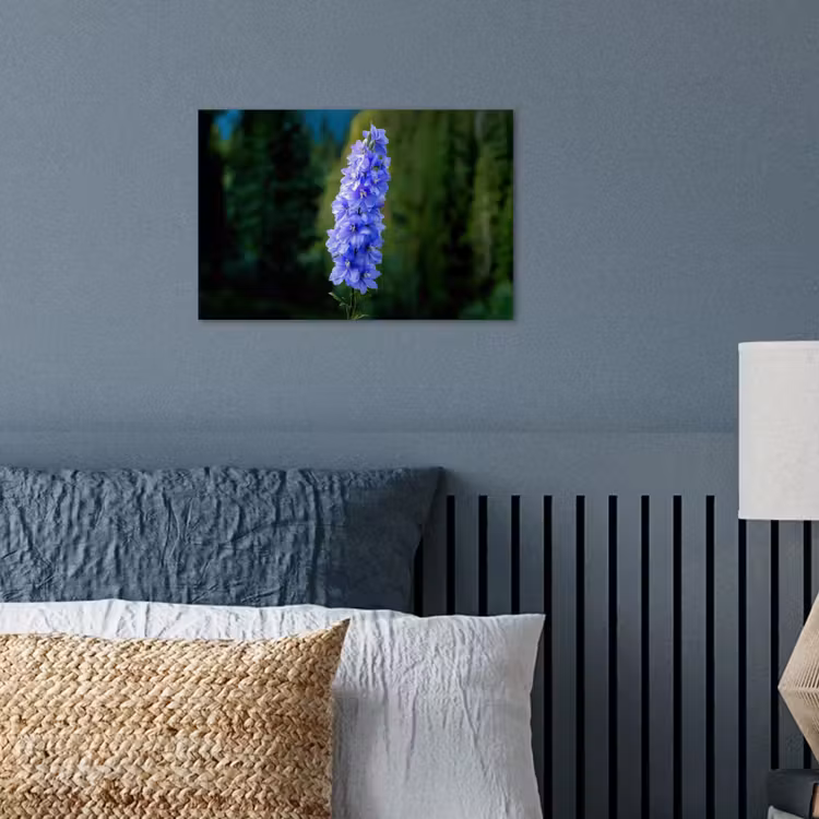 Bloemen - Blauw - Dennenboom poster papier klein -sfeer2