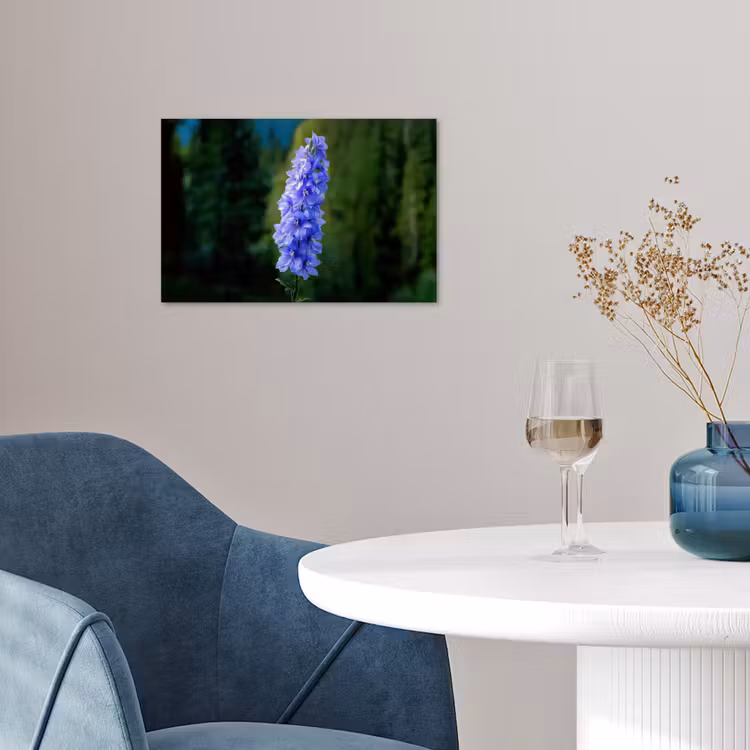 Bloemen - Blauw - Dennenboom poster papier klein -sfeer3