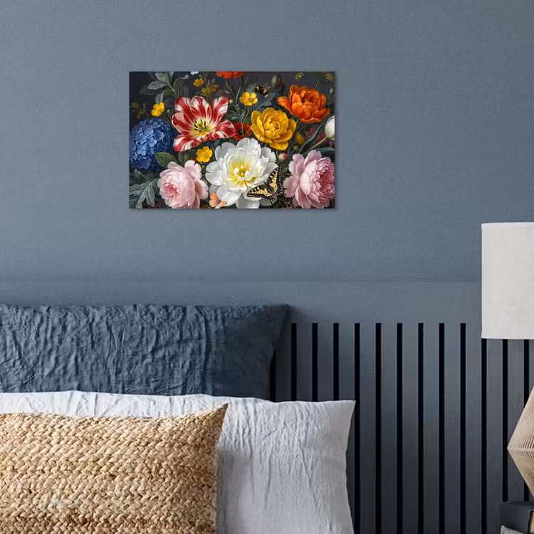 Bloemen - Boeket - Klassiek - Kleurrijk - Natuur poster papier klein -sfeer2