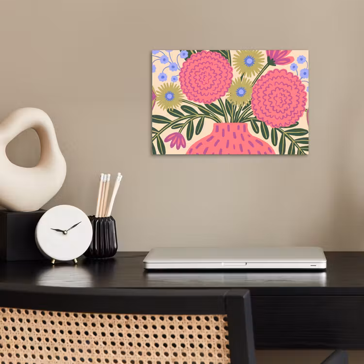 Bloemen - Boeket - Natuur - Abstract - Roze poster papier klein -sfeer1