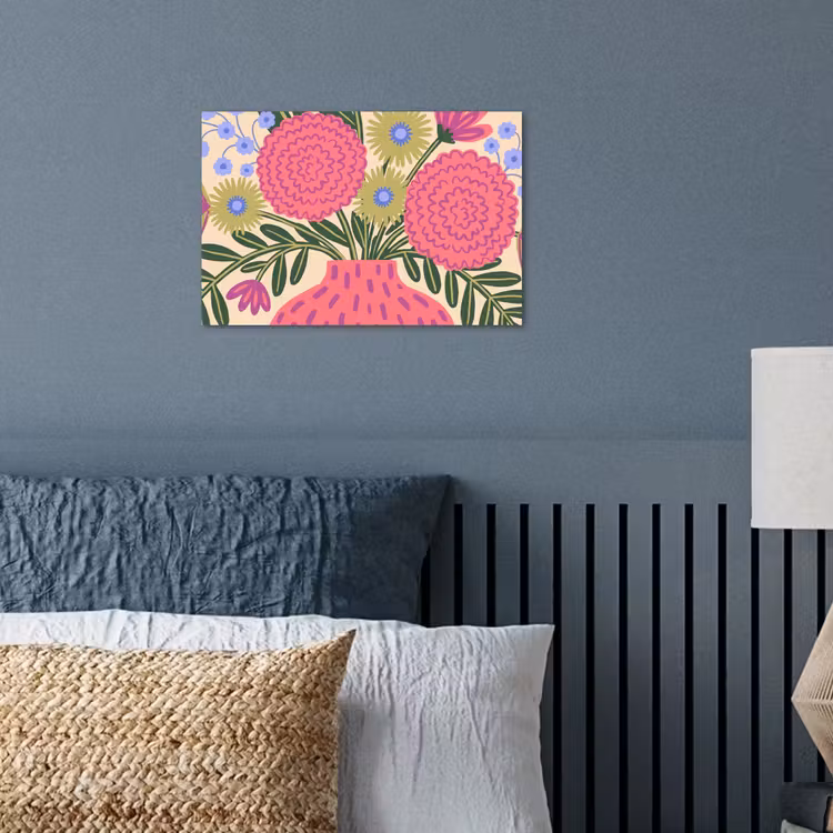 Bloemen - Boeket - Natuur - Abstract - Roze poster papier klein -sfeer2
