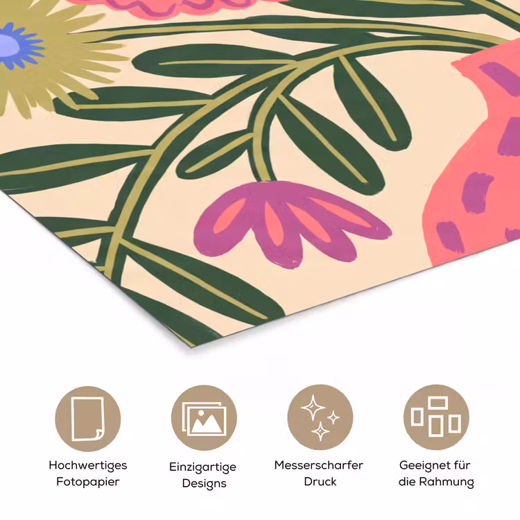 Bloemen - Boeket - Natuur - Abstract - Roze poster papier klein -tcloseup_DE