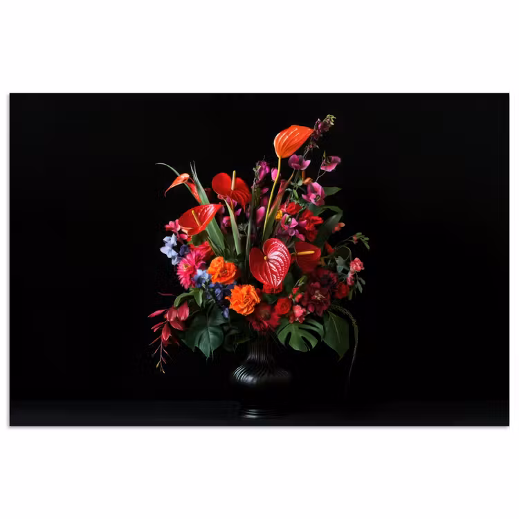 Bloemen - Boeket - Sierlijk poster papier klein -3d