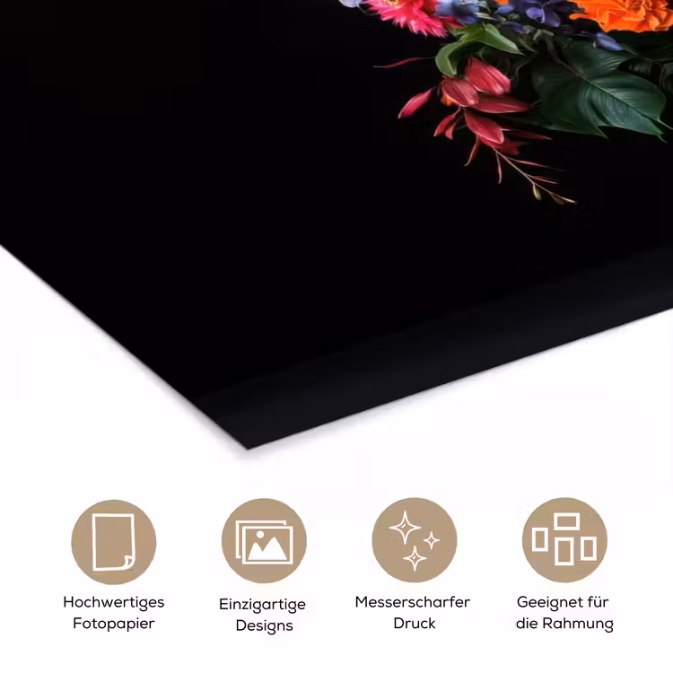 Bloemen - Boeket - Sierlijk poster papier klein -tcloseup_DE