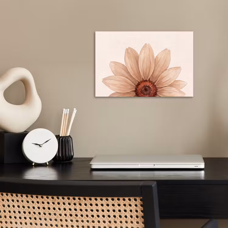 Bloemen - Bloemblad - Natuur - Aquarel - Beige poster papier klein -sfeer1