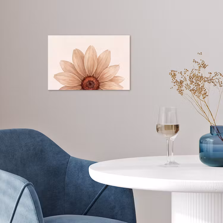 Bloemen - Bloemblad - Natuur - Aquarel - Beige poster papier klein -sfeer3