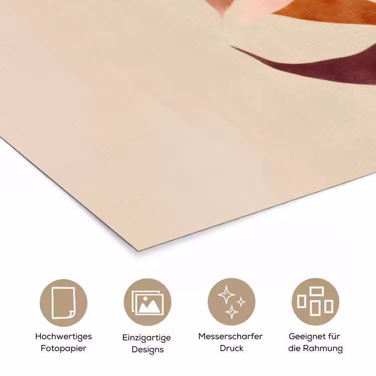 Bloemen - Blaadjes - Minimalistisch - Roze poster papier klein -tcloseup_DE