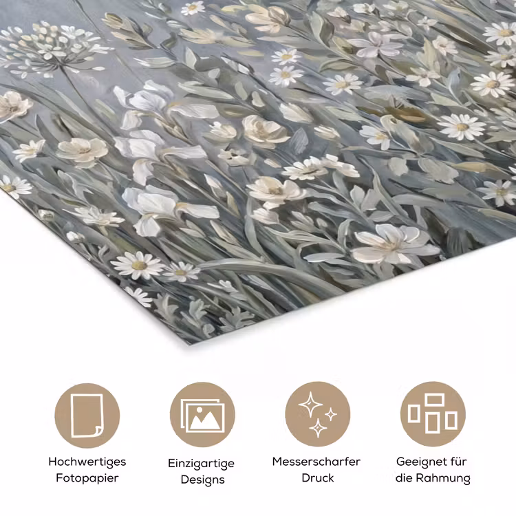 Bloemen - Botanisch - Blauw poster papier klein -tcloseup_DE