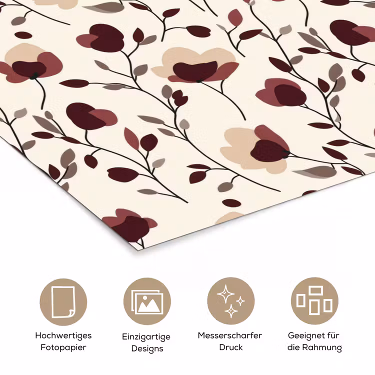 Bloemen - Botanisch - Bordeaux poster papier klein 62 -tcloseup_DE