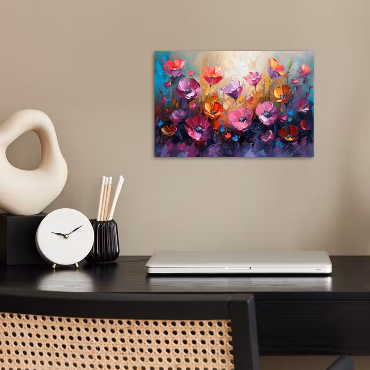 Bloemen - Botanisch - Kunst - Roze - Natuur poster papier klein -sfeer1