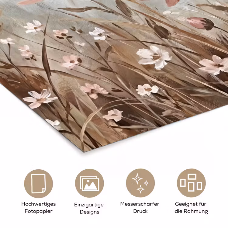 Bloemen - Botanisch - Schilderij - Pastel - Rustiek poster papier klein -tcloseup_DE