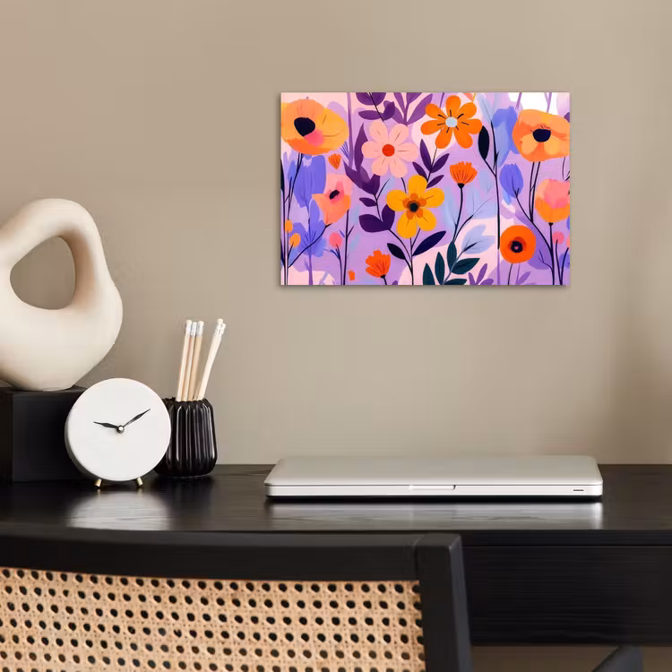 Bloemen - Kleurrijk - Bladeren poster papier klein -sfeer1