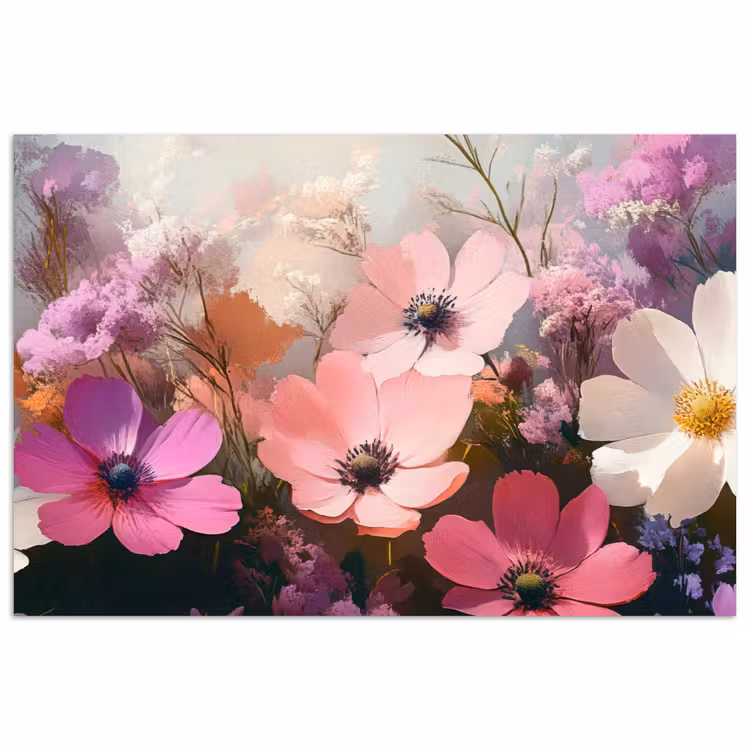 Bloemen - Kleurrijk - Bloei poster papier klein -3d