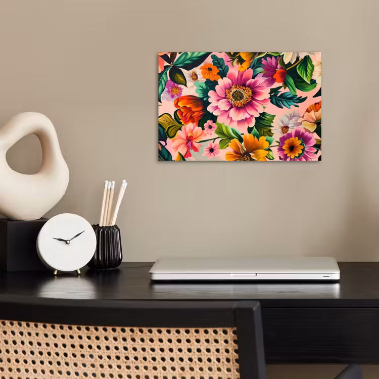 Bloemen - Kleurrijk - Roze poster papier klein -sfeer1