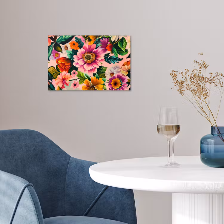 Bloemen - Kleurrijk - Roze poster papier klein -sfeer3