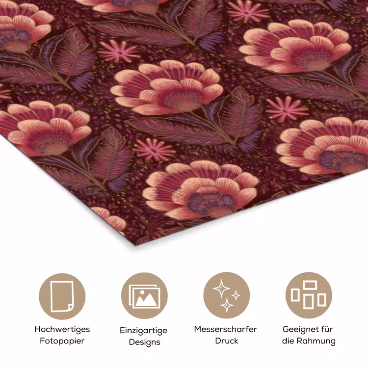 Bloemen - Waaier - Paars poster papier klein 62 -tcloseup_DE