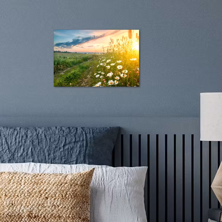 Bloemen - Madelief - Natuur - Zon - Horizon poster papier klein -sfeer2