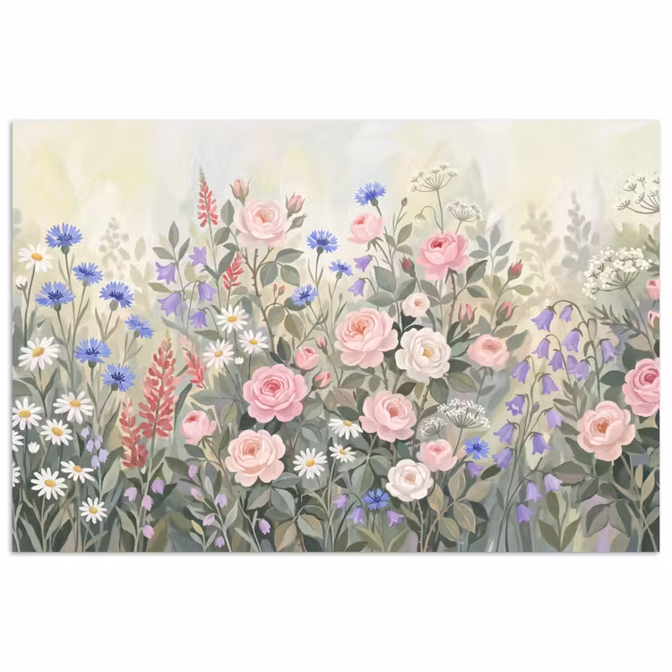 Bloemen - Tuin - Natuur - Kleurrijk poster papier klein -3d