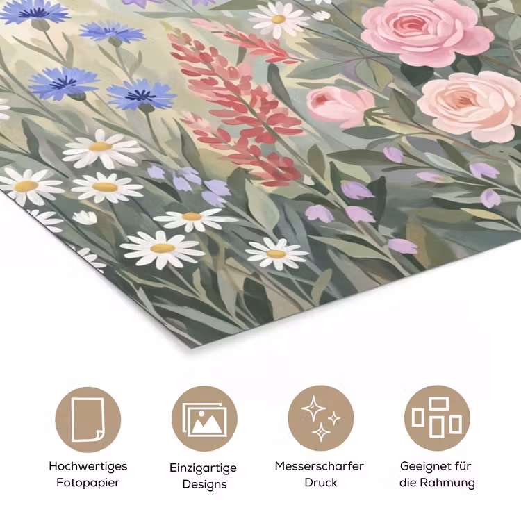 Bloemen - Tuin - Natuur - Kleurrijk poster papier klein -tcloseup_DE