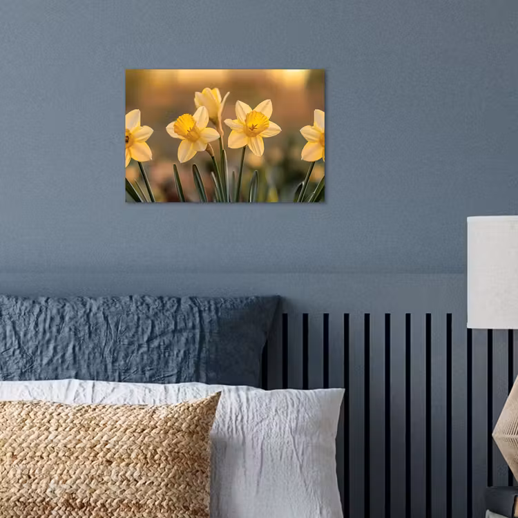 Bloemen - Geel - Wazig poster papier klein -sfeer2