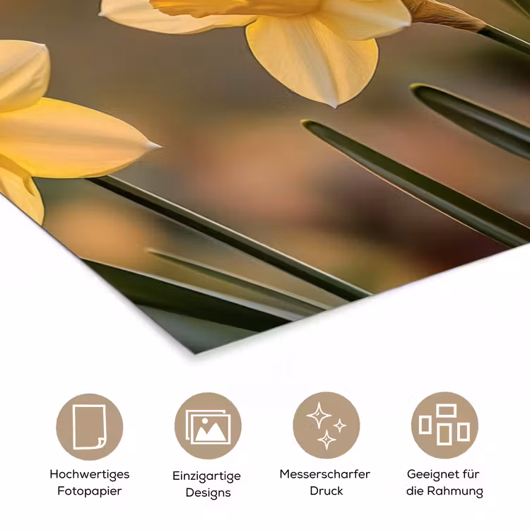 Bloemen - Geel - Wazig poster papier klein -tcloseup_DE