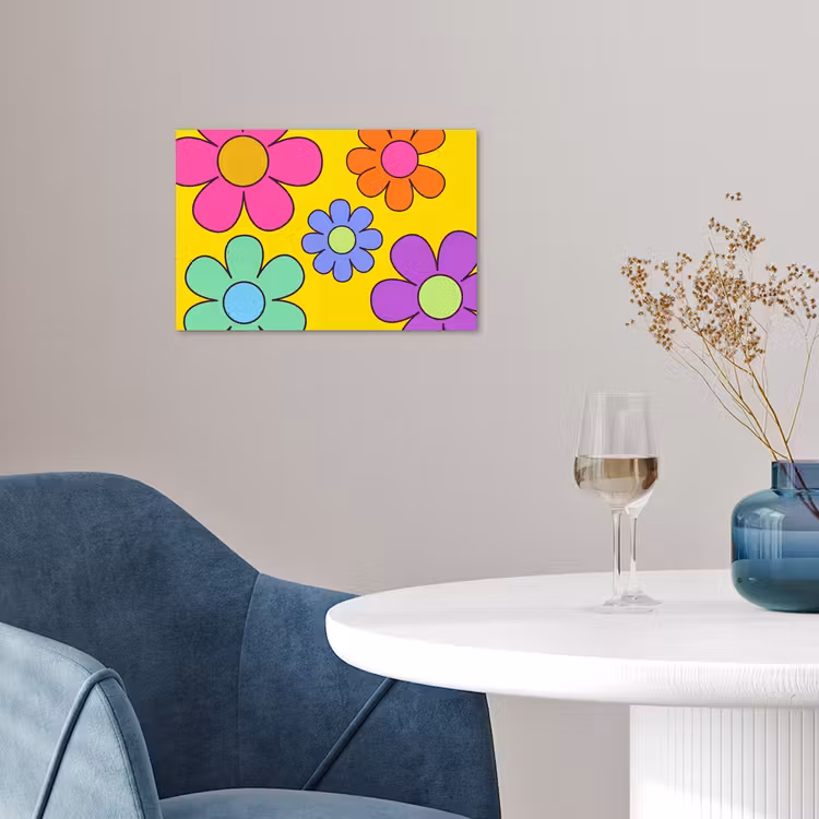 Bloemen - Illustratie - Kleurrijk poster papier klein -sfeer3