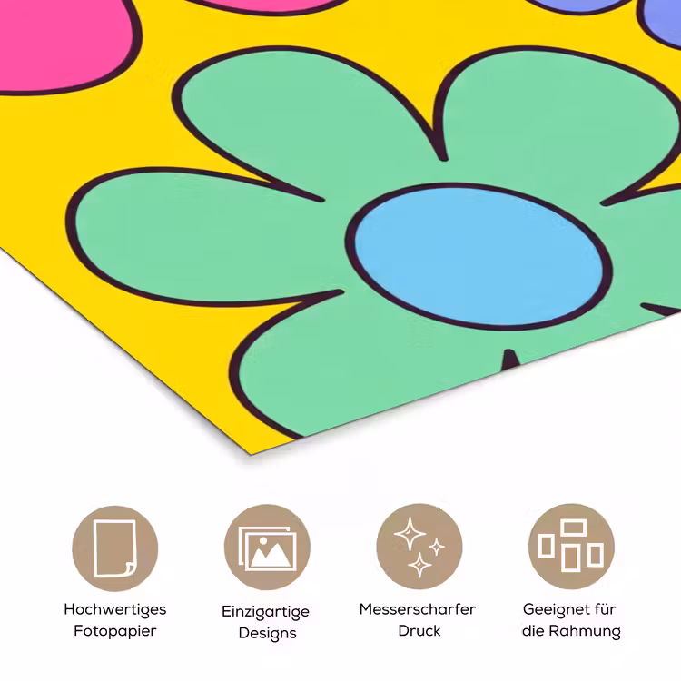Bloemen - Illustratie - Kleurrijk poster papier klein -tcloseup_DE