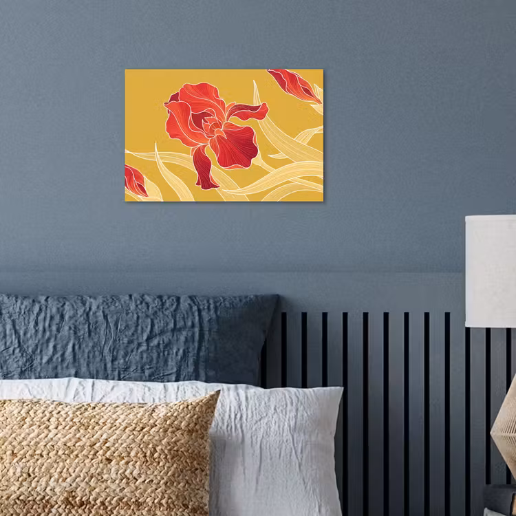 Poster - Blumen – Illustration – Rot - Bloemen - Illustratie - Rood poster papier klein