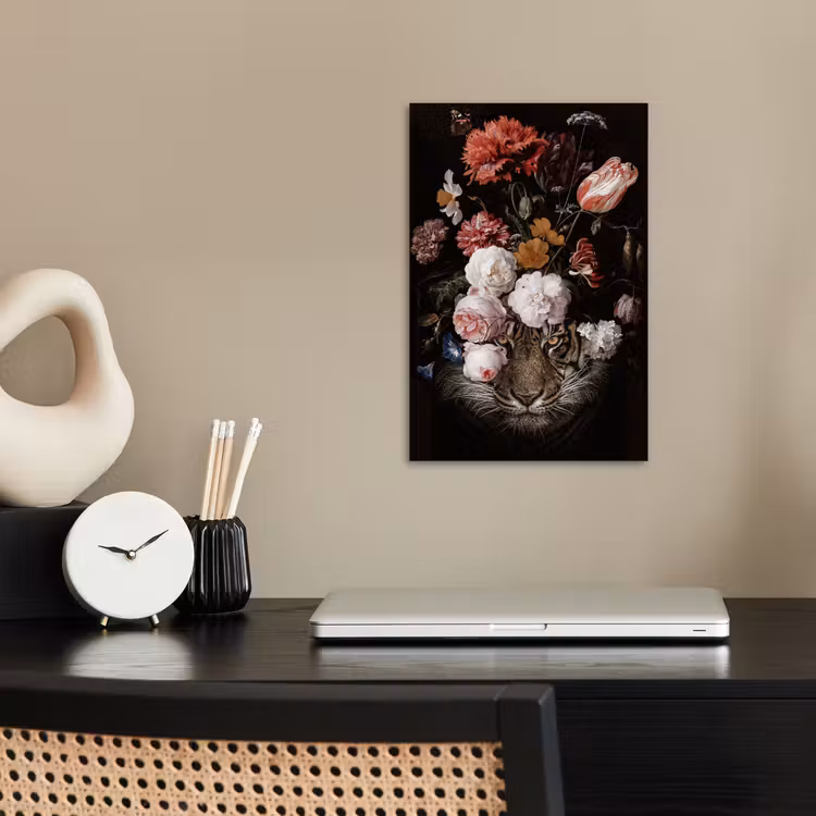 Bloemen - Jan Davidsz de Heem - Tijger - Schilderij - Stilleven - Oude meesters poster papier klein -sfeer1