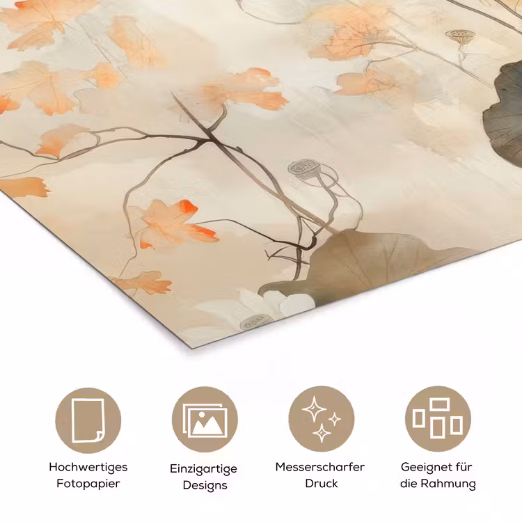 Bloemen - Japandi - Wabi sabi poster papier klein -tcloseup_DE