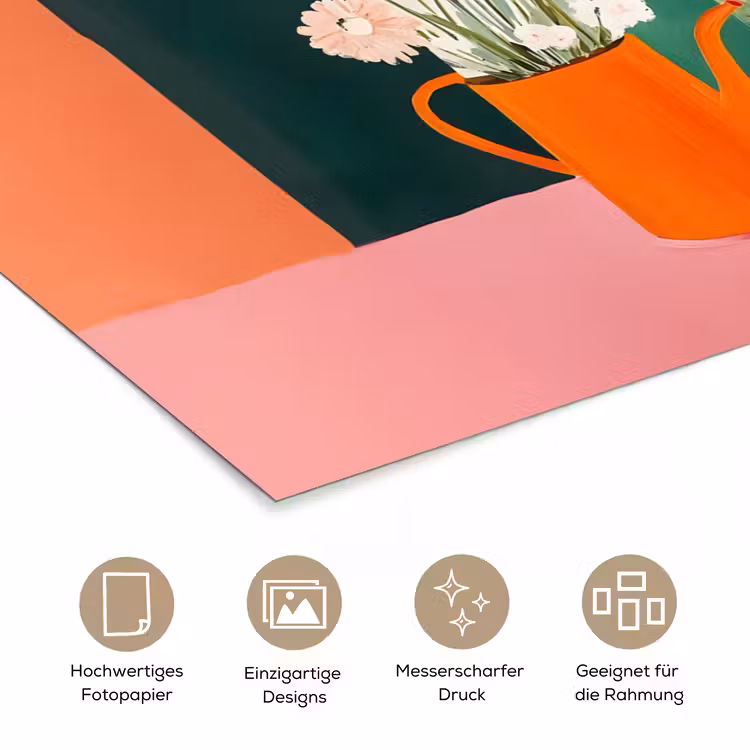 Bloemen - Koffie - Raam poster papier klein -tcloseup_DE
