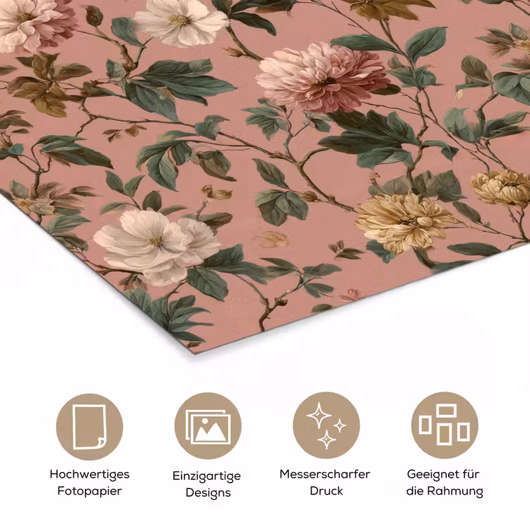 Bloemen - Klassiek - Roze poster papier klein 62 -tcloseup_DE