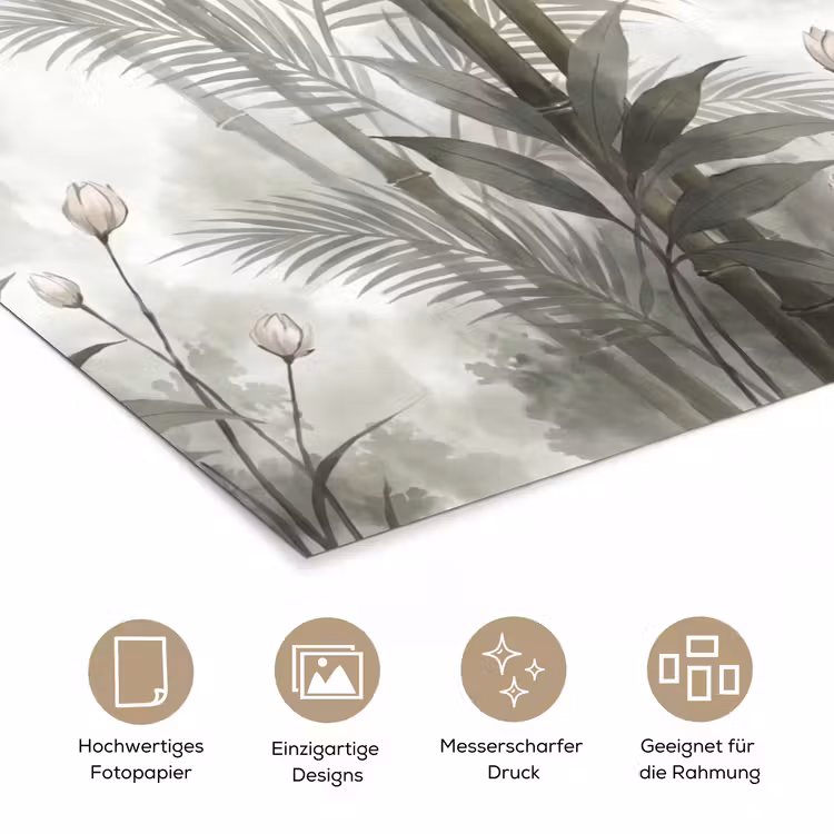 Bloemen - Knop - Tuin - Illustratie - Wit poster papier klein -tcloseup_DE