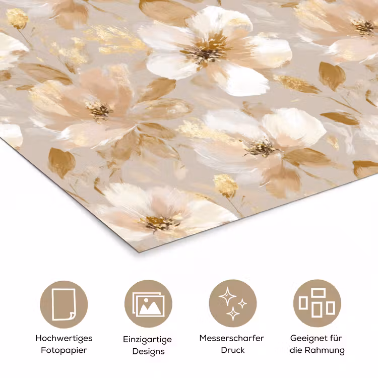 Bloemen - artistiek - Goud poster papier klein 62 -tcloseup_DE