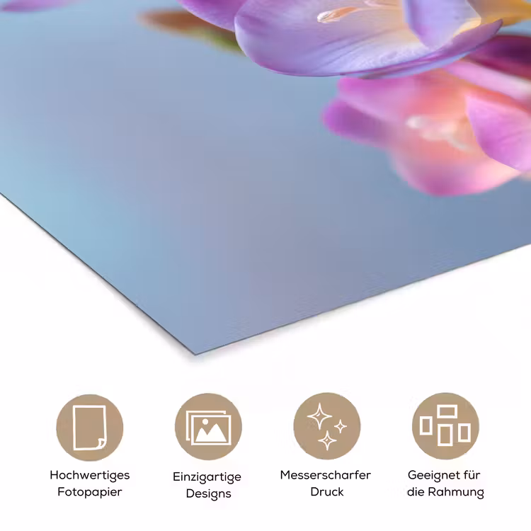 Bloemen - Paars - Overloop - Meeldraden poster papier klein -tcloseup_DE
