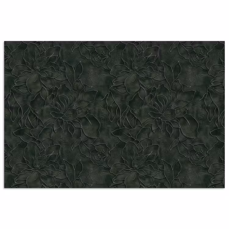 Bloemen - Lijnen - Groen poster papier klein 62 -3d