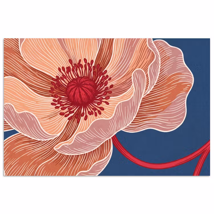 Poster - Blumen – Modern – Abstrakt - Bloemen - Modern - Abstract poster papier klein