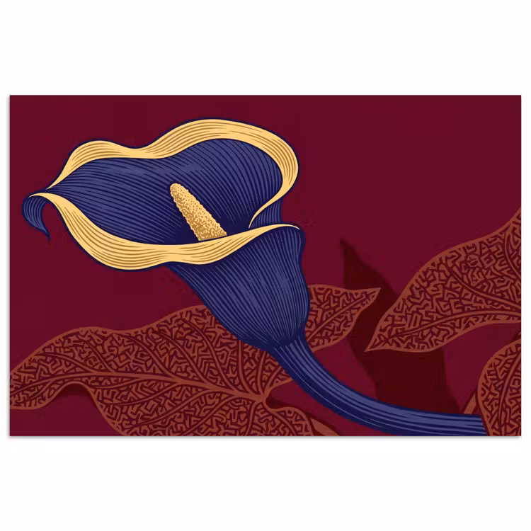 Poster - Blumen – Modern – Lila - Bloemen - Modern - Paars poster papier klein