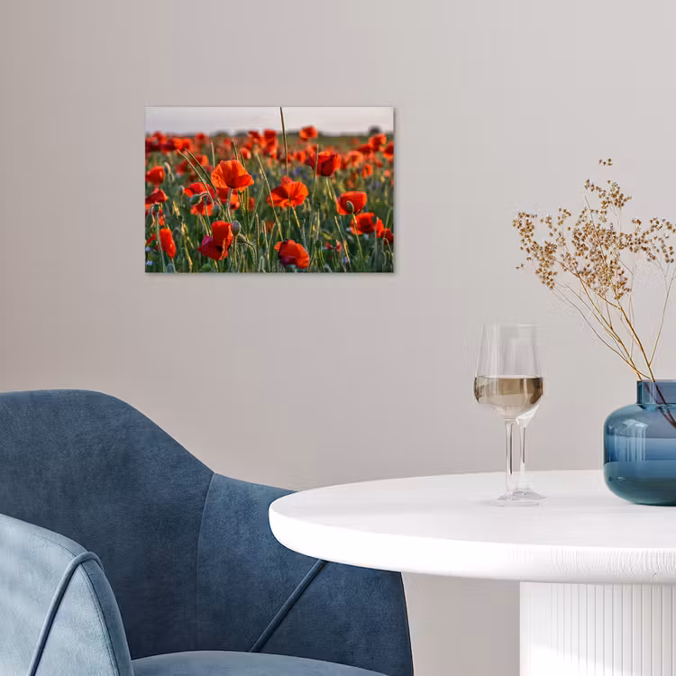Bloemen - Klaprozen - Natuur - Rood poster papier klein -sfeer3