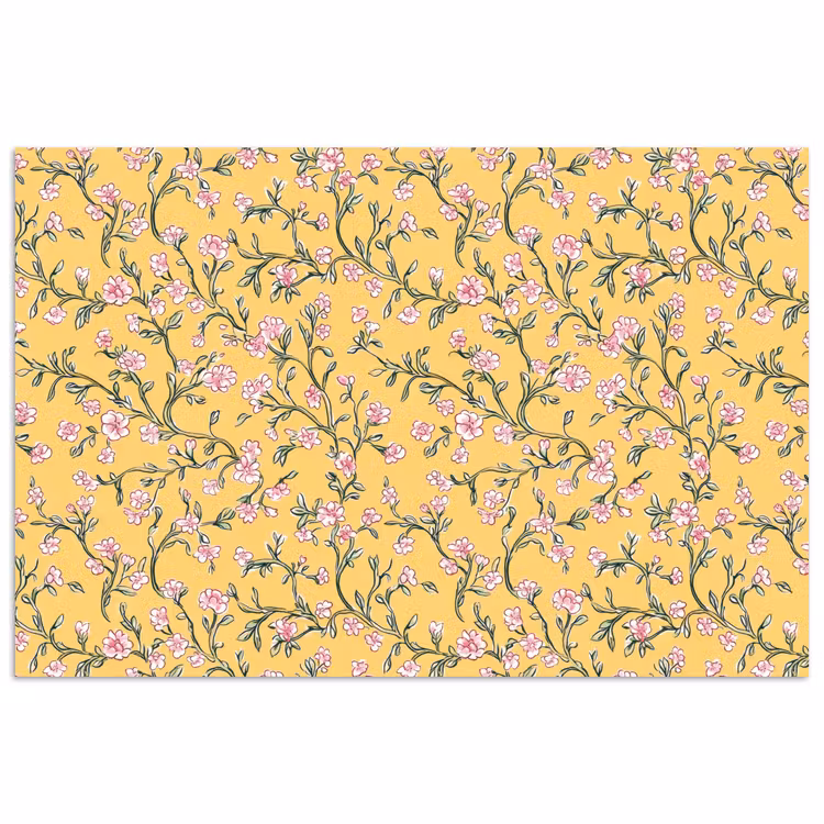 Bloemen - Motief - Geel poster papier klein 62 -3d
