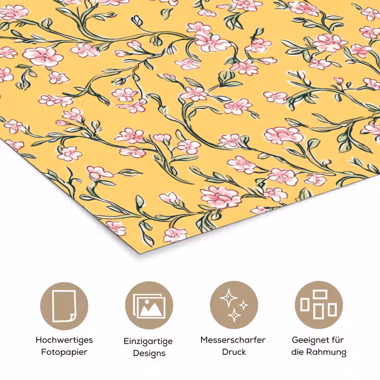 Bloemen - Motief - Geel poster papier klein 62 -tcloseup_DE