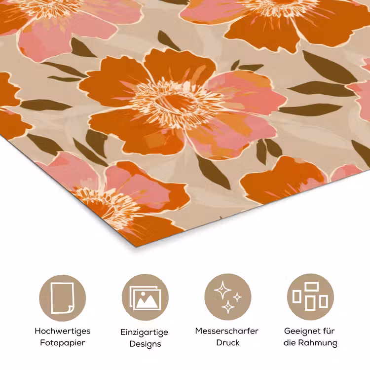 Bloemen - Motief - Retro poster papier klein 62 -tcloseup_DE