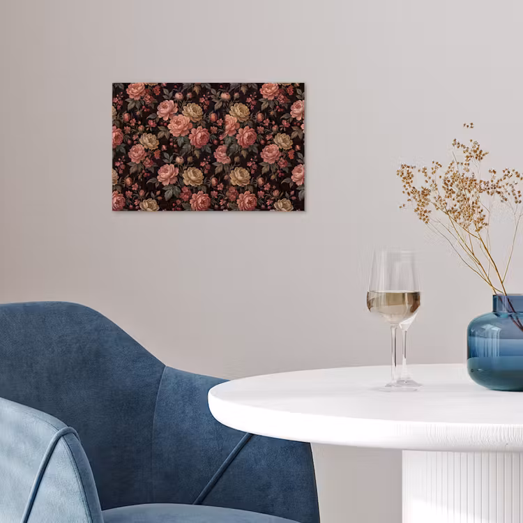Bloemen - Patroon - Natuur - Vintage - Roze poster papier klein -sfeer3