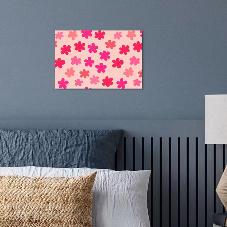 Bloemen - Patroon - Roze poster papier klein -sfeer2