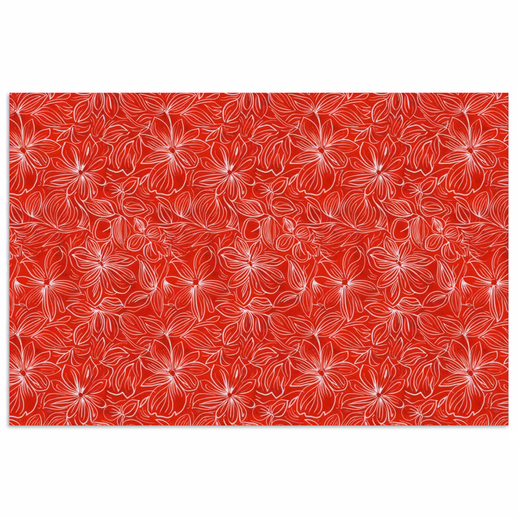 Bloemen - Patroon - Rood poster papier klein 62 -3d
