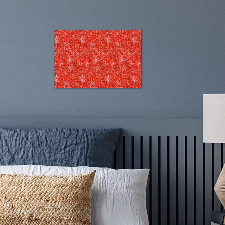 Bloemen - Patroon - Rood poster papier klein 62 -sfeer2