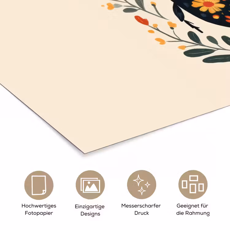 Bloemen - Oranje - Planten - Sierlijk poster papier klein -tcloseup_DE