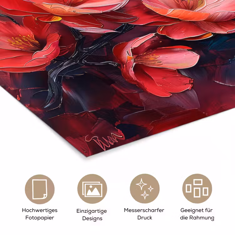 Bloemen - Roze - Watercolor - Natuur- Kunst poster papier klein -tcloseup_DE
